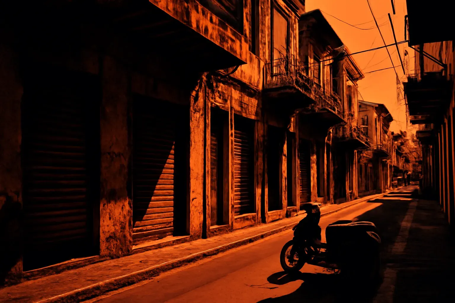 Saint-Denis street and harbour texture, duotone